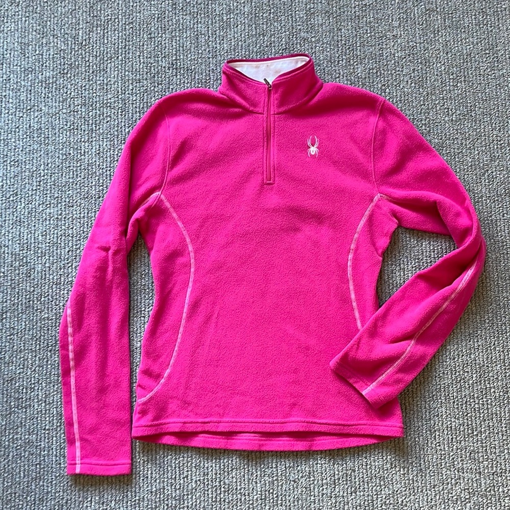 Spyder Women’s Pink Zip Neck Polar Fleece Medium